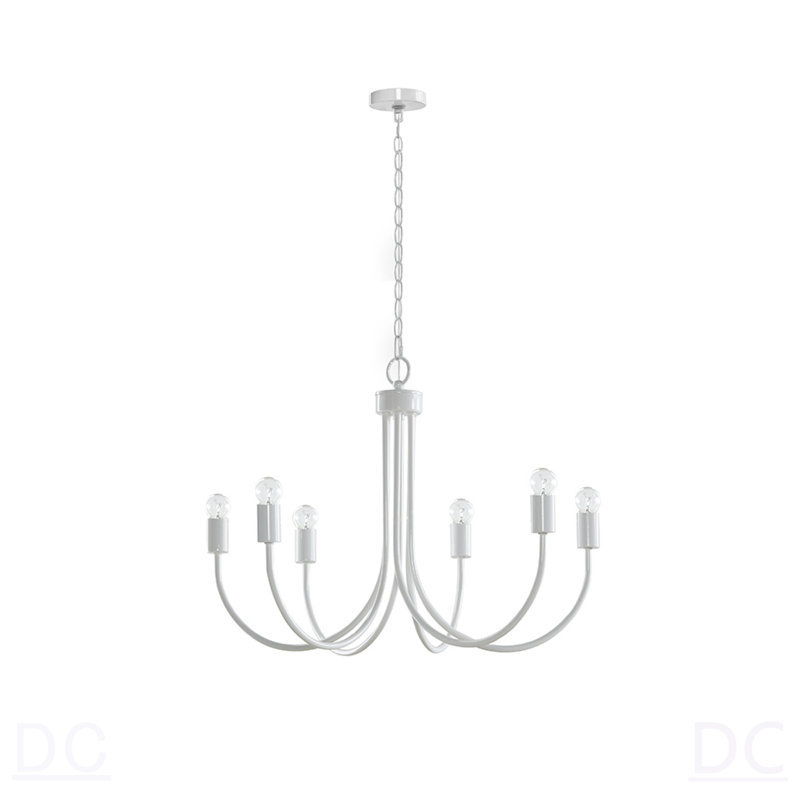 Lustre en métal 6 lumières style candélabre