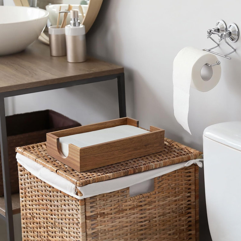 Porte-serviettes en bois d'acacia pour salle de bain