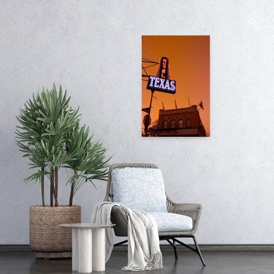 Low Angle View Of A Neon Sign Of A Hotel Lit Up At Dusk Fort Worth Stockyards Fort Worth Texas Usa Abstract Contemporary Architecture City Art