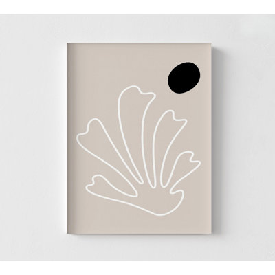 «The Leaf 2» par Design Fabrikken, dessin d'art corail minimaliste, idée de remodelage de bureau neutre beige, cadeau d'artiste