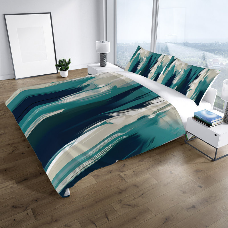 Polyester Abstract Duvet Cover, King Duvet Cover + 2 King Shams