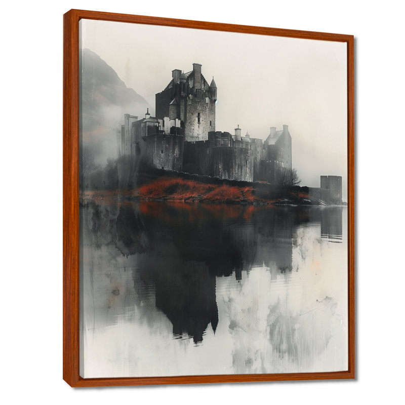 Décoration murale monochromes gris Medival England Castle - Châteaux, Toile tendue, H 40 po x l 30 po x P 1,5 po