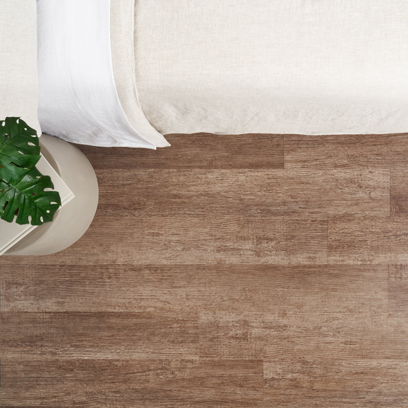 Stacy Garcia Chic 20 MIL 6 in. x 48 in. Click Lock Luxury Vinyl Plank Flooring, Light Brown