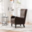 Chaise d'appoint en polyuréthane à haut dossier, fauteuil rembourré, fauteuil à oreilles rétro, siège de lecture pour canapé simple avec pieds en bois massif