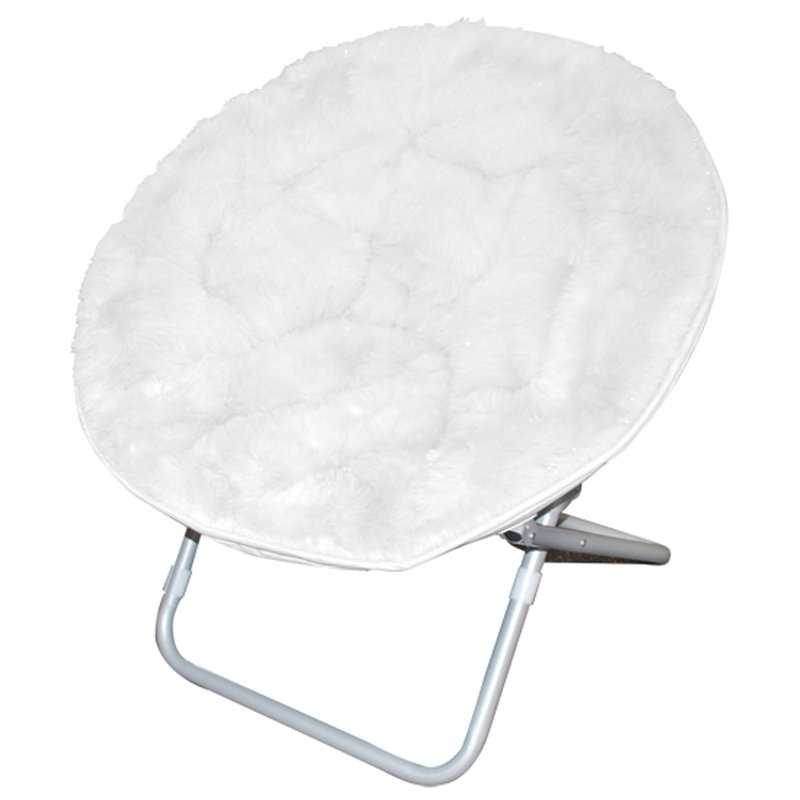 Giles Papasan Chair, Dark Chrome, White