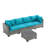 5 Piece Modular Patio Conversation Sets, Sectional Seating Group with Cushions-1364108968-1365421409