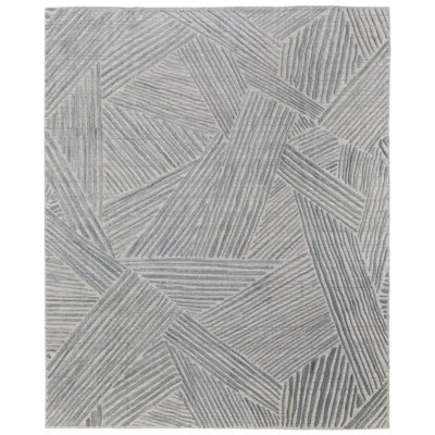 Tapis vert à motif abstrait moderne Elias