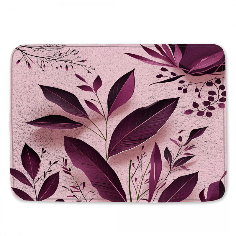 Tapis de bain feuilles, L 34 po x L 21 po