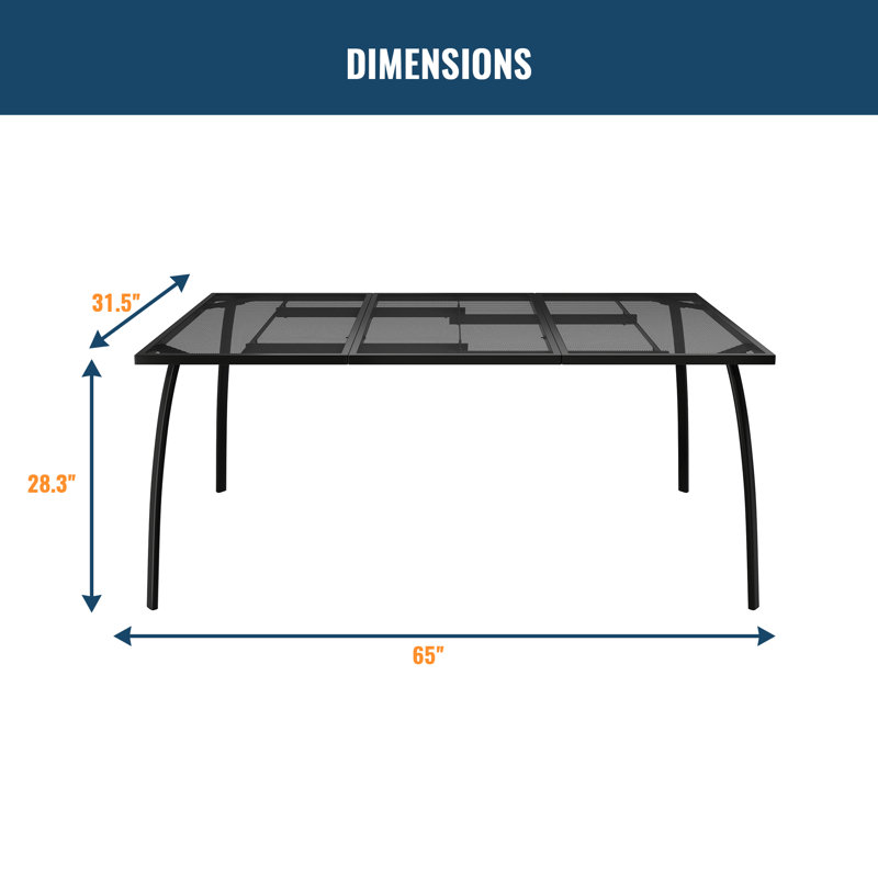 Ensemble repas d'extérieur Rasmine, 6, L 65 po x l 31,5 po x H 28,3 po