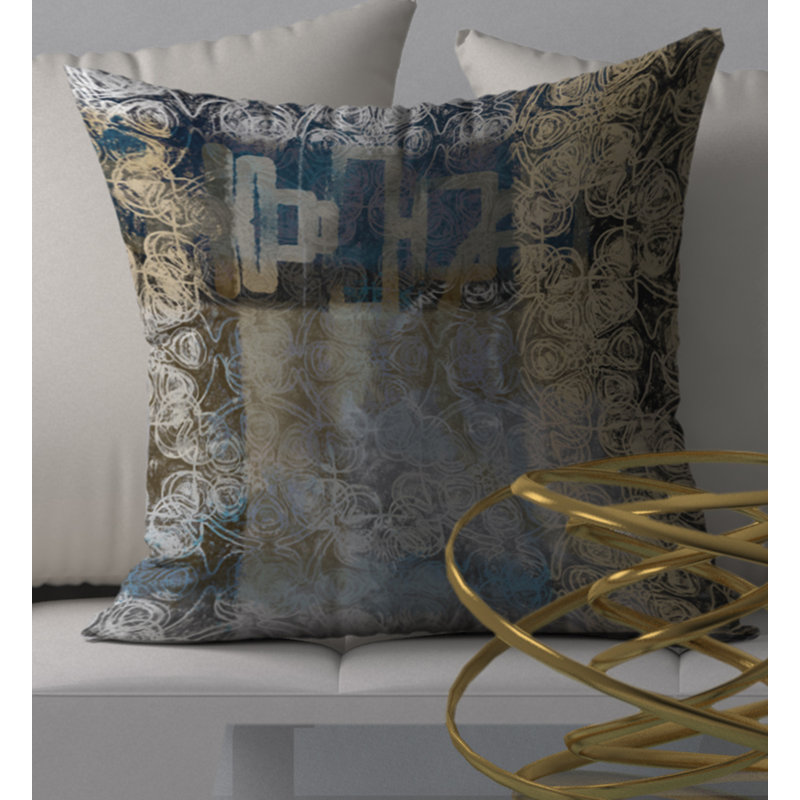 Abstract Reversible Throw Pillow, 18" x 18"