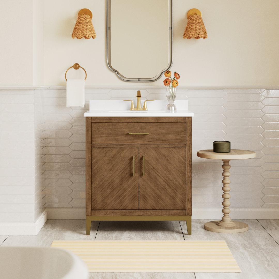 OVE Decors Diya 30-in Single Sink Bathroom Vanity with Engineered Marble Top Ove Decors Base 