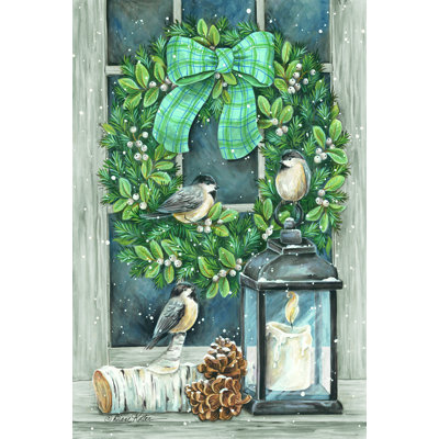 " Winter Wreath " Mixed Media Print
