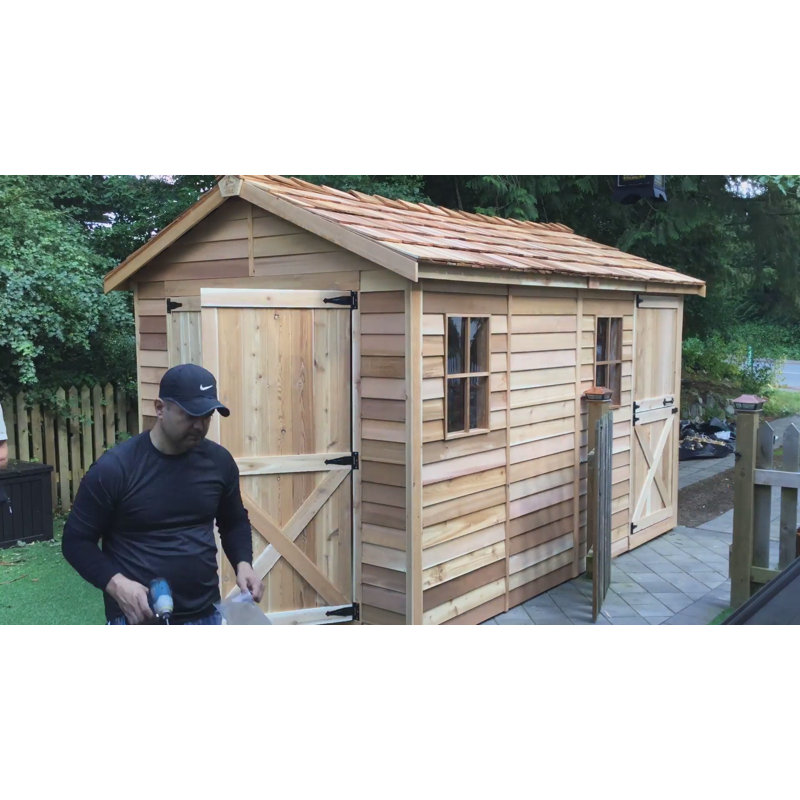 Western Red Cedar Ranch Style Storage Shed with Dutch Doors and Windows