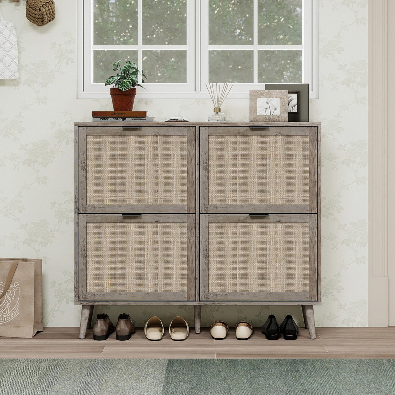 Range-chaussures 4 portes, armoire de rangement pour chaussures moderne autoportante, pour vestibule