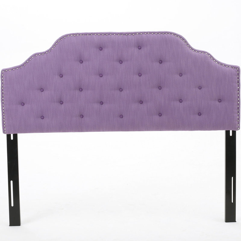 Queen & Full Sized Headboard In Purple, Contemporary Style With Hand-Crafted Trim, Elevates Bedroom, 61.18 In. Depth X 2.69 Width 51.78 Height, 19.12 Lb Weight Purple Fabric Upholstered For Bed,