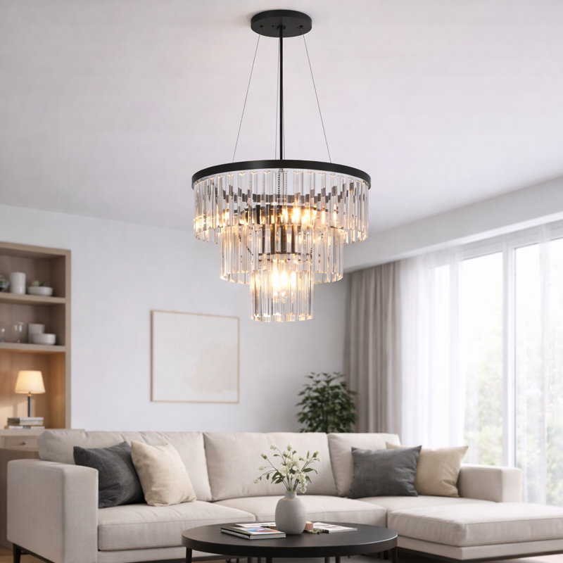 3-Light Crystal Chandelier