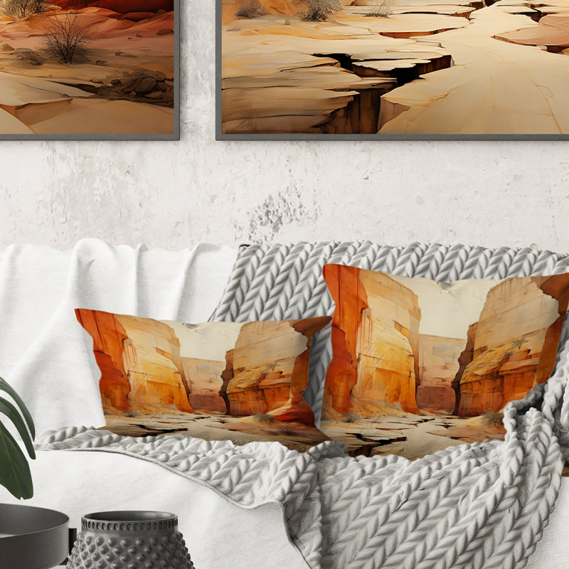 Bold Landscape Canyon Desert V - Canyon Printed Throw Pillow