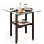 Table basse carrée 24 pouces à 2 niveaux avec tablette de rangement