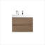 Meuble-lavabo flottant mural 30 po en noyer brun avec évier, grand rangement, pré-assemblé, lavabo une pièce blanc-130370477-130370478
