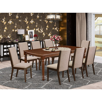 Njord Butterfly Leaf Rubberwood Solid Wood Dining Set by Charlton Home