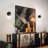  1 - Light Dimmable Black/Brass Armed Sconce-130629970