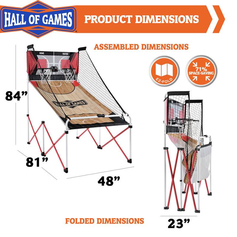 84" Tall Red and Black Indoor Arcade Basketball Game with Steel Frame
