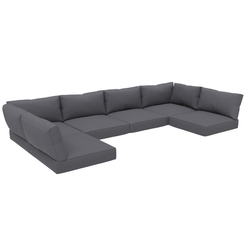 Outdoor CoverRite Foam Seat and Polyfill Back Cushion Set, 5″ Thick Foam, UV Proof Patio Furniture - Gray, Gray