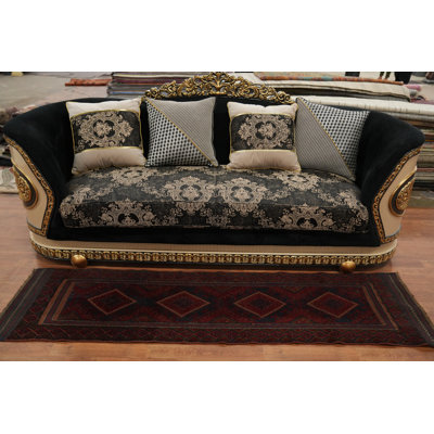 Tapis de couloir traditionnel afghan en laine fait à la main 2 x 7