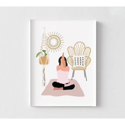 Calming Yoga By Leah Straatsma, Female Yoga Art Print, Yoga Studio Waiting Room, Home Yoga Studio, Girl Doing Yoga Poster Print
