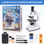 Microscope pour enfants 1200X avec lumière DEL, trousse de laboratoire à domicile et jouet d'apprentissage pour les STMM pour les enfants de 6 à 12 ans-118144294