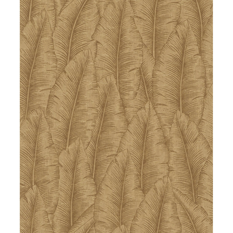 Papier peint botanique feuilles tropicales, Jaune