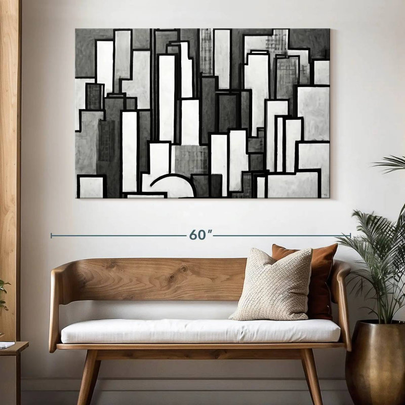 Kavia Atlanta Cityscape BW, H 34 po x l 51 po