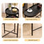 Table d'appoint noire à 2 niveaux avec structure stable en forme de X - Design en métal et bois