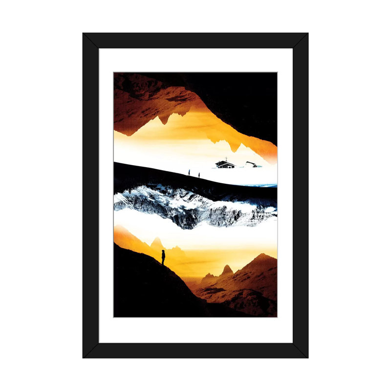 «Randonnée pour quoi», reproduction d'impression sur toile tendue, H 32 po x l 24 po x P 1 po, Papier d'art encadré noir