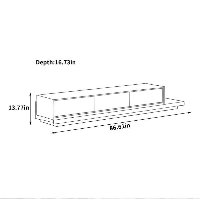 Meuble télé extensible avec finition bicolore, Blanc/Noir