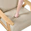 Chaise rembourrée brune avec ressorts ensachés en bois massif et en bois d'hévéa-120912592