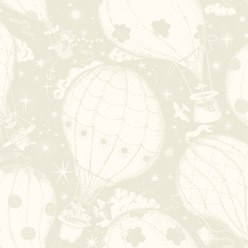 Galerie Resan Ballongerna Hot Air Baloons Wallpaper, Grey