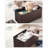 30 Inches Folding Storage Ottoman Bench With Flipping Lid, Storage Chest Footstool, Faux Leather-2010356319
