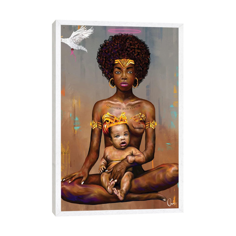 Cancer Survivor by Crixtover Edwin - Print on Canvas, 152.5 cm H x 101.5 cm W, White Framed