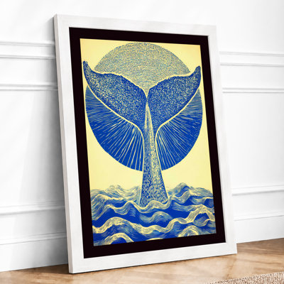 Whale Tail Rising Japandi 1 Piece Single Picture Frame Wall Art