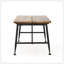 Table basse d'extérieur rectangulaire avec pieds tubulaires en angle et plateau en bois, noir