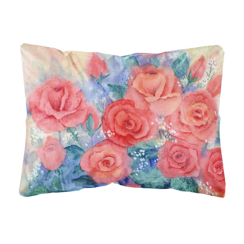 Rippeon Roses Fabric Indoor/Outdoor Throw Pillow
