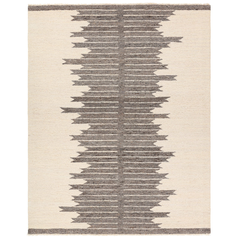 Lexxi Tufted Striped Ivory/Brown Area Rug (5'X8'), Rectangle 5' x 8'