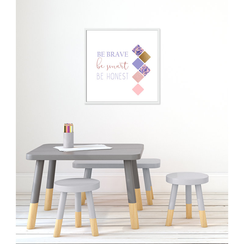 Soyez solide 2, H 27,5 po x l 27,5 po x P 1,19 po, Encadré de boîte blanc