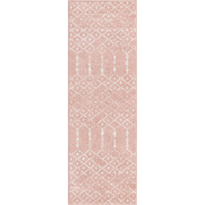 Tapis rose Karr, Tapis de couloir 2 pi x 6 pi