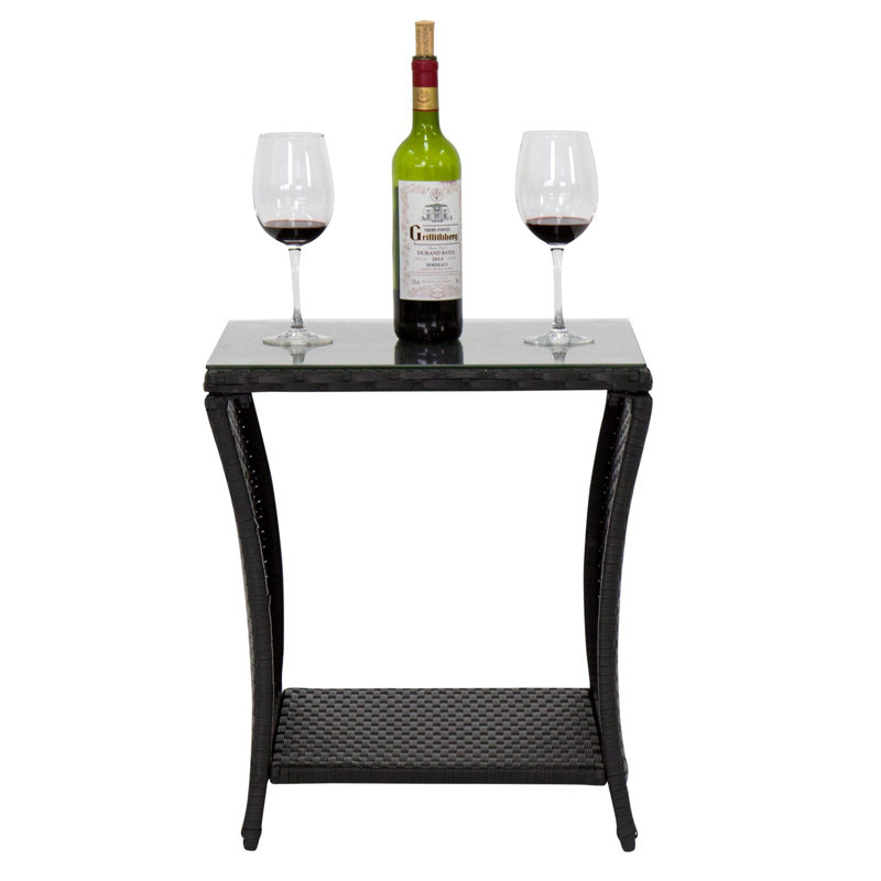 Gitel Square Metal Outdoor Side Table , 18'' in. W 18'' in. D, Black