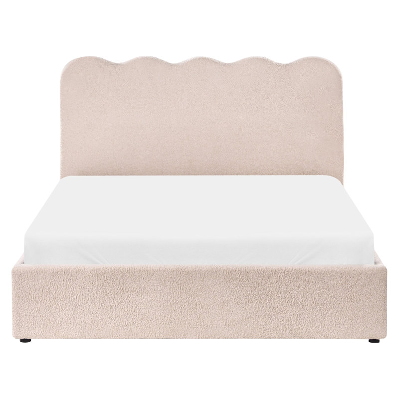 Upholstered Lift Up Storage Ottoman Bed, European Kingsize (160 x 200 cm), Beige