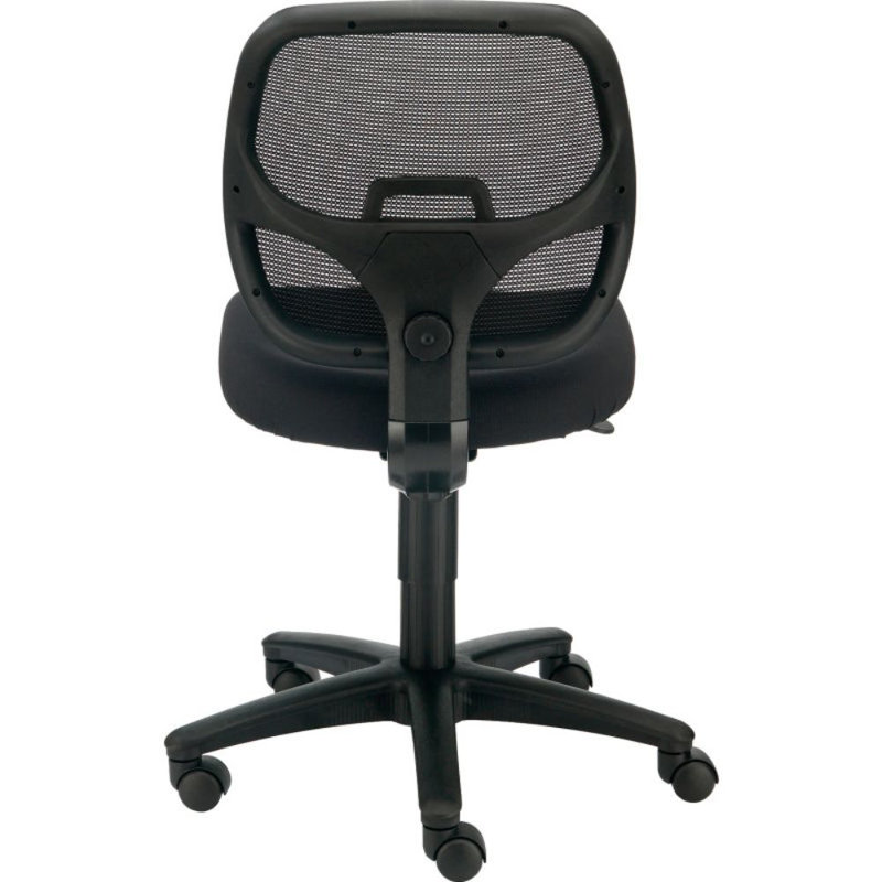Black Mesh and Fabric Armless Task Office Chair