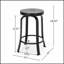 Tabouret de comptoir pivotant avec réglage de la hauteur du vérin à gaz et siège capitonné à losanges pour le confort et la stabilité dans les décors modernes de la maison ou de la cuisine