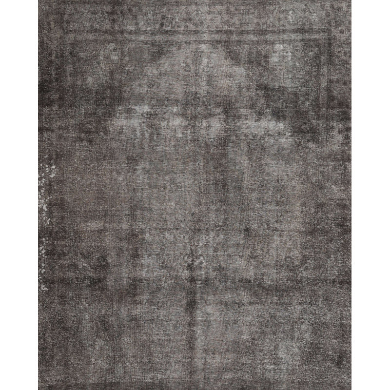 Tapis de zone gris en laine touffeté à la main Leatherhead